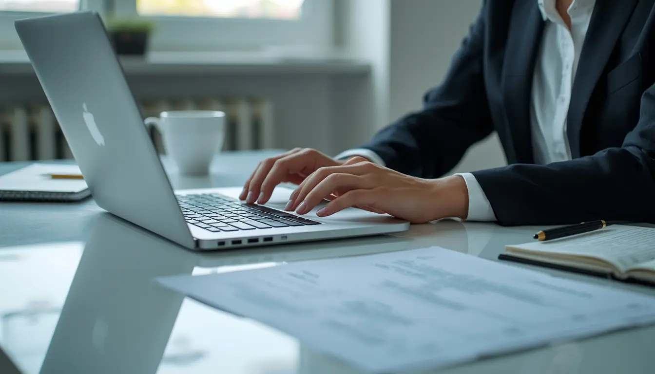 مردی در حال تایپ کردن