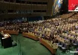 سخنرانی بی مخاطب/ گروه کثیری از نمایندگان کشورها، هنگام سخنرانی نتانیاهو سالن اجلاس سازمان ملل را ترک کردند