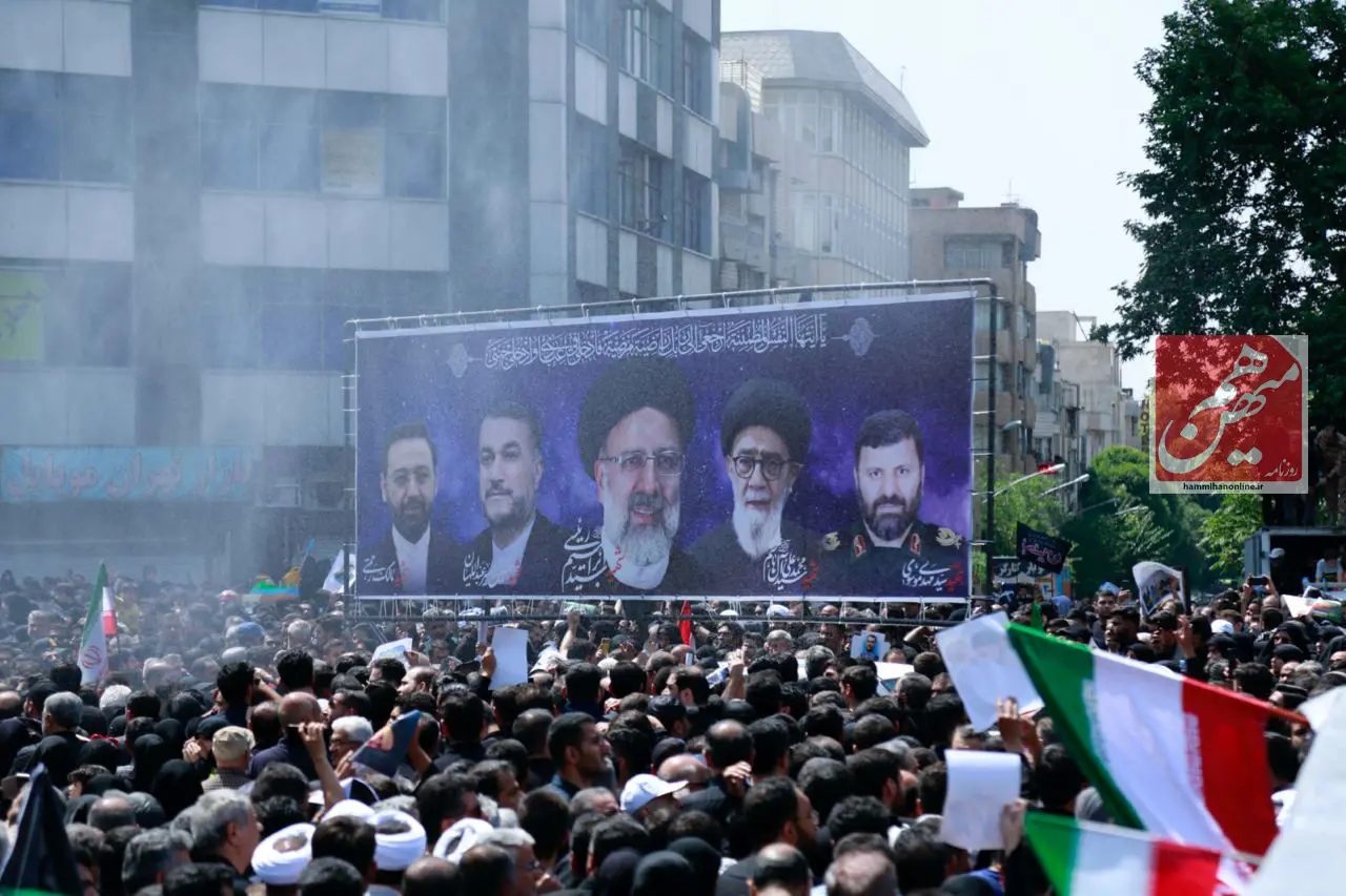 گزارش تصویری هم‌میهن از حضور گسترده مردم در مراسم تشییع رئیس جمهور فقید و همراهان شهید