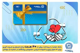 بانک تجارت، پیشرو در پرداخت تسهیلات ازدواج وحمایت از جوانان و خانواده‌های ایرانی/ تسهیلات ازدواج و فرزندآوری بانک تجارت به بیش از20 همت بالغ شد