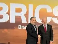  استقبال رسمی رئیس‌جمهور برزیل از وزیر خارجه ایران در اجلاس بریکس