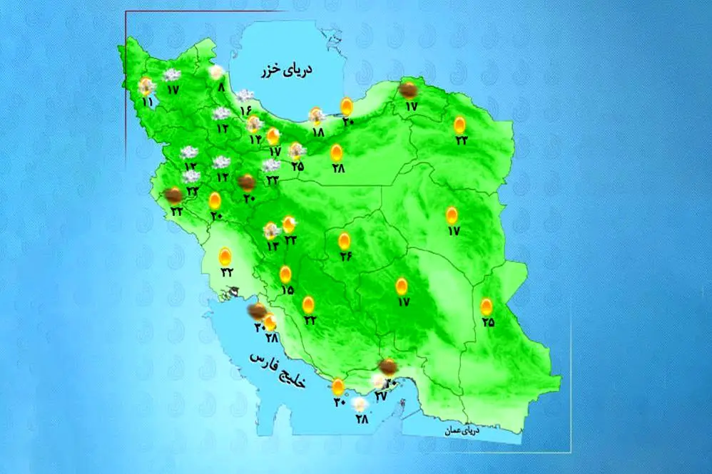 پیشبینی بارش در جنوبشرق و رگبار در شمالغرب کشور+فیلم