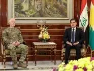 دیدار فرمانده ائتلاف آمریکایی با رئیس اقلیم کردستان عراق